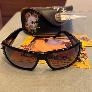 ED HARDY SUNGLASSES EHS 021 PRISTINE CONDITION RETIRED COLLECTOR Dragon Sheriff